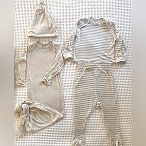 Solly Baby sleep gown with matching hat and sleep set